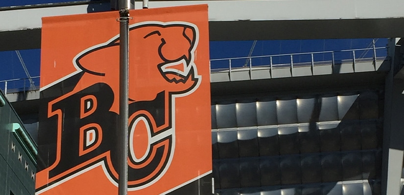 BC Lions Banner Outside BC Place