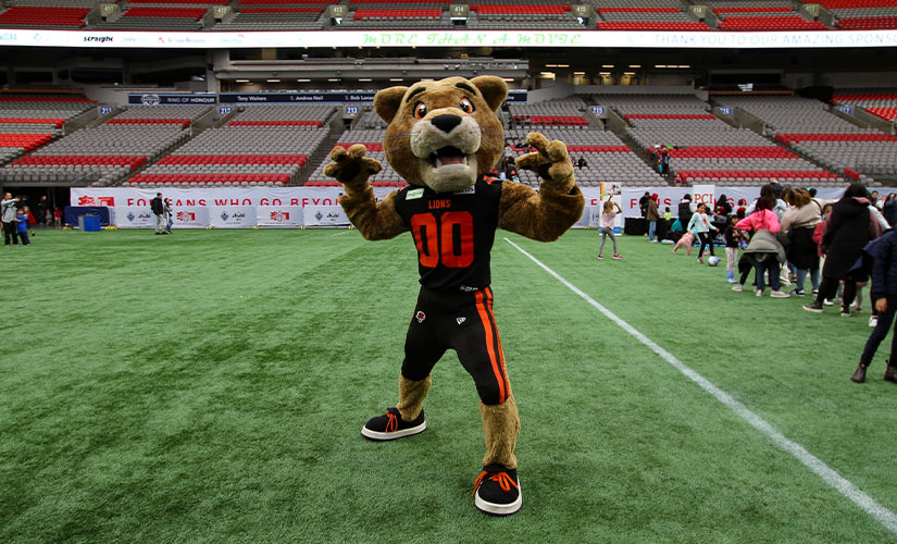 BC Lions Mascot at BC Place