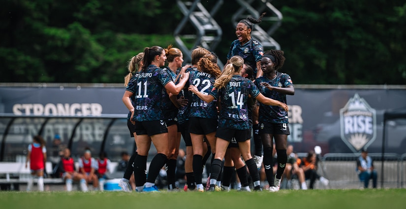 Vancouver Rise FC Team Celebrating