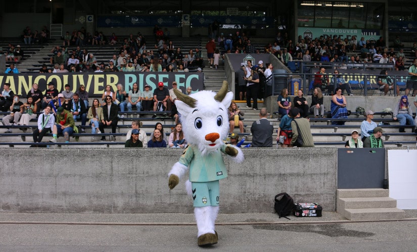 Vancouver Rise Mascot and Crowd